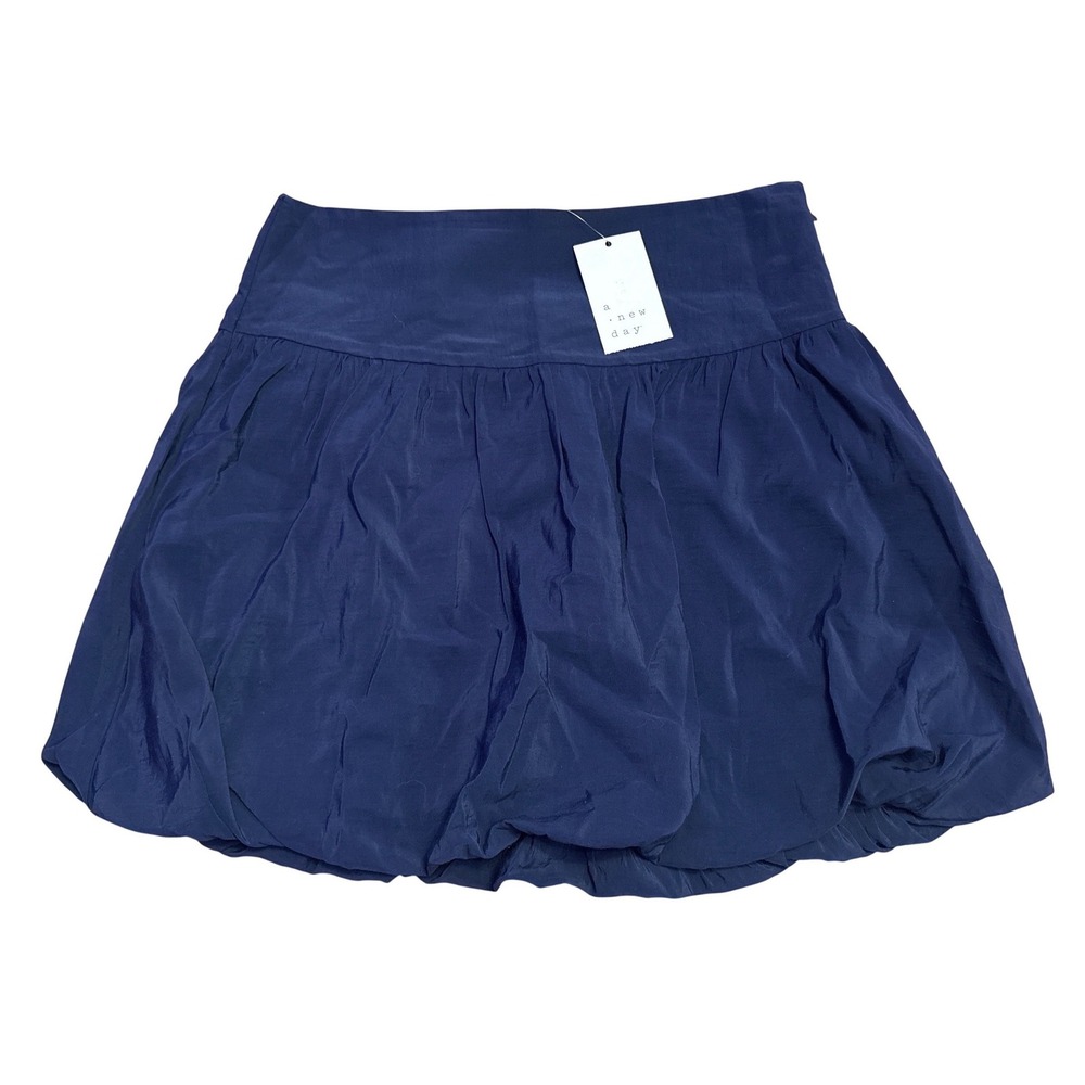 NEW A New Day Women Navy Blue Bubble Hem Mini Skirt, Size‎ 2